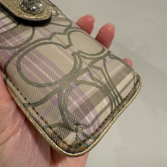 Coach y2k lavender purple Plaid Gold Card Holder - Picture 5 of 5